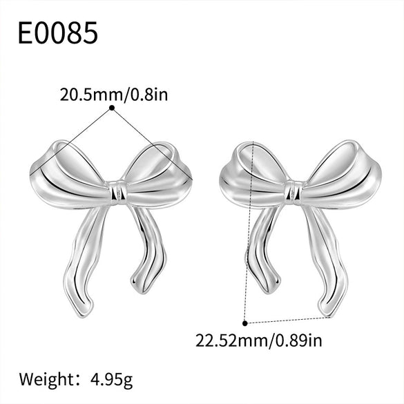Wholesale Women's Jewelry Light Luxury Copper Gold Plated Bow Tie Earrings
