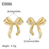 Wholesale Women's Jewelry Light Luxury Copper Gold Plated Bow Tie Earrings