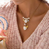 Wholesale Women's Jewelry Light Luxury Geometric Style Stainless Steel Imitation Pearl Necklace With Electroplating