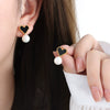 Wholesale Women's Jewelry Light Luxury Love Water Drops Bell Natural Shell 316L Stainless Steel 18K Gold Plated