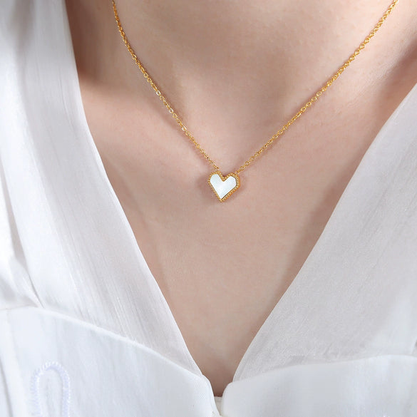 Wholesale Women's Jewelry Light Luxury Love Water Drops Bell Natural Shell 316L Stainless Steel 18K Gold Plated