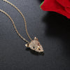 Wholesale Women's Jewelry Lovely Animals Style Leopard Head And Kitten Zircon Pendant Necklace With Environmental Protection Copper Chain