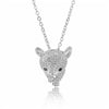 Wholesale Women's Jewelry Lovely Animals Style Leopard Head And Kitten Zircon Pendant Necklace With Environmental Protection Copper Chain