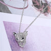 Wholesale Women's Jewelry Lovely Animals Style Leopard Head And Kitten Zircon Pendant Necklace With Environmental Protection Copper Chain