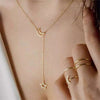 Wholesale Women's Jewelry Metal Pendant Necklace With Star Moon Pattern Electroplated Cross Chain Style
