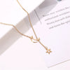 Wholesale Women's Jewelry Metal Pendant Necklace With Star Moon Pattern Electroplated Cross Chain Style