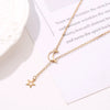 Wholesale Women's Jewelry Metal Pendant Necklace With Star Moon Pattern Electroplated Cross Chain Style