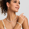 Wholesale Women's Jewelry Natural Crystal Semiprecious Stone Stainless Steel Heart Geometric Gold Plated Beaded Necklace Bracelet Earrings Accessories