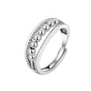 Wholesale Women's Jewelry Ring S925 Silver Geometric Electroplated Simple Wave Point Beaded Open Ring