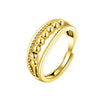 Wholesale Women's Jewelry Ring S925 Silver Geometric Electroplated Simple Wave Point Beaded Open Ring