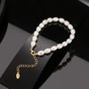 Wholesale Women's Jewelry S925 Sterling Silver Bracelet With Natural Freshwater Pearl Baroque Electroplating Geometric Style