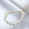 Wholesale Women's Jewelry S925 Sterling Silver Bracelet With Natural Freshwater Pearl Baroque Petals Geometric Electroplated
