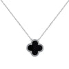 Wholesale Women's Jewelry S925 Sterling Silver Four Leaf Clover Geometric Pendant Necklace With Electroplating
