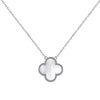 Wholesale Women's Jewelry S925 Sterling Silver Four Leaf Clover Geometric Pendant Necklace With Electroplating