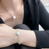 Wholesale Women's Jewelry S925 Sterling Silver Four Leaf Clover Geometric Pendant Necklace With Electroplating