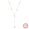 Wholesale Women's Jewelry S925 Sterling Silver Freshwater Pearl Exaggerated Geometric Electroplated Necklace With Extension Chain