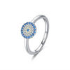 Wholesale Women's Jewelry S925 Sterling Silver Round Geometric Microinlay Devil's Eye Ring