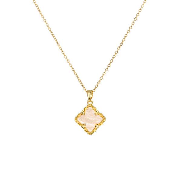 Wholesale Women's Jewelry Set Copper Titanium Steel Four Leaf Clover Pattern Electroplated Necklace Bracelet Earring Ring