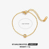 Wholesale Women's Jewelry Set Cuban Chain Bracelet Stacked 18K Gold Plated Stainless Steel Flat Snake Bracelet With Geometric Pattern