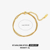 Wholesale Women's Jewelry Set Cuban Chain Bracelet Stacked 18K Gold Plated Stainless Steel Flat Snake Bracelet With Geometric Pattern