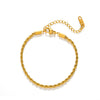 Wholesale Women's Jewelry Set Cuban Chain Bracelet Stacked 18K Gold Plated Stainless Steel Flat Snake Bracelet With Geometric Pattern