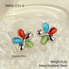 Wholesale Women's Jewelry Set Electroplated Stainless Steel And Titanium Steel Heart Drop Bell Geometric Threedimensional Flower Pendant Clavicle Chain Necklace And Earrings