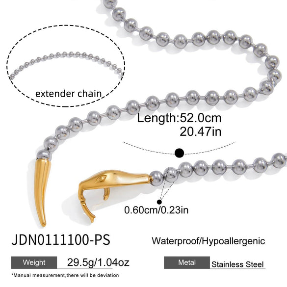 Wholesale Women's Jewelry Set Electroplated Titanium Steel And Stainless Steel Snake Yshaped Chain Necklace And Earrings With Animal Style
