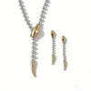 Wholesale Women's Jewelry Set Electroplated Titanium Steel And Stainless Steel Snake Yshaped Chain Necklace And Earrings With Animal Style