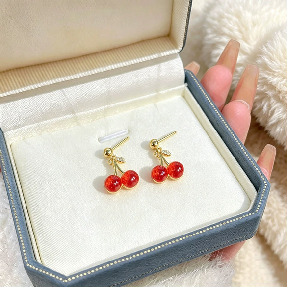 Wholesale Women's Jewelry Set Fruit Pattern Titanium Steel Electroplated Necklace And Earrings Accessories
