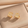Wholesale Women's Jewelry Set Honeycomb Pattern Light Luxury Style Gold Plated Environmentally Friendly Copper O Word Chain Necklace And Earrings