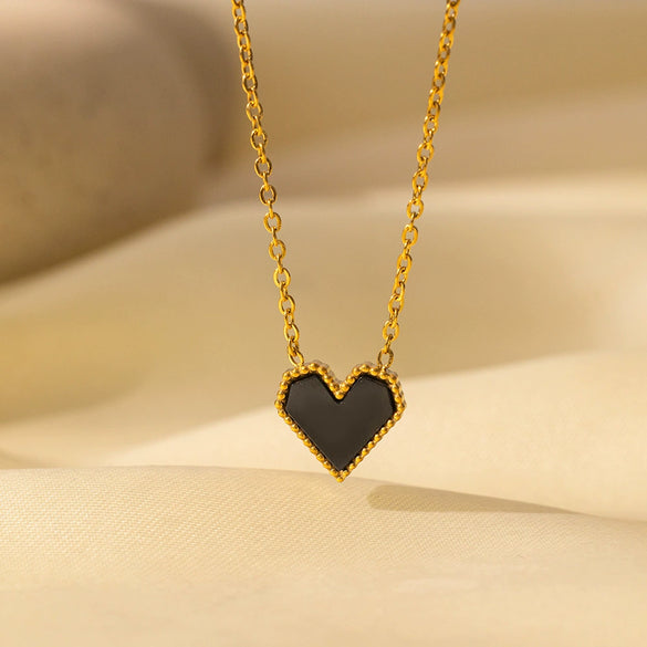 Wholesale Women's Jewelry Set 18K Real Gold Plated Titanium Steel With Love Water Drops Bells Pattern Clavicle Ochain Necklace
