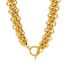 Wholesale Women's Jewelry Set 18K Real Gold Plated Titanium Steel With Love Water Drops Bells Pattern Clavicle Ochain Necklace