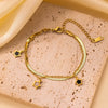 Wholesale Women's Jewelry Set 18K Real Gold Plated Titanium Steel With Love Water Drops Bells Pattern Clavicle Ochain Necklace