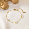 Wholesale Women's Jewelry Set 18K Real Gold Plated Titanium Steel With Love Water Drops Bells Pattern Clavicle Ochain Necklace