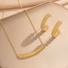 Wholesale Women's Jewelry Set Light Luxury Geometric Rhombus Style Electroplated Environmentally Friendly Copper Bracelet Ring Earrings Necklaces
