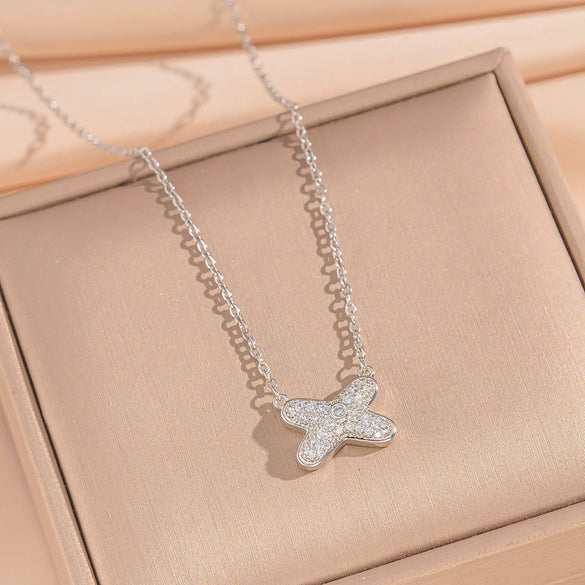 Wholesale Women's Jewelry Set Light Luxury Geometric Style Cross Crown Roman Numerals Electroplated Environmentally Friendly Copper And Titanium Steel Necklace And Earrings