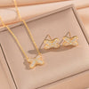 Wholesale Women's Jewelry Set Light Luxury Geometric Style Cross Crown Roman Numerals Electroplated Environmentally Friendly Copper And Titanium Steel Necklace And Earrings