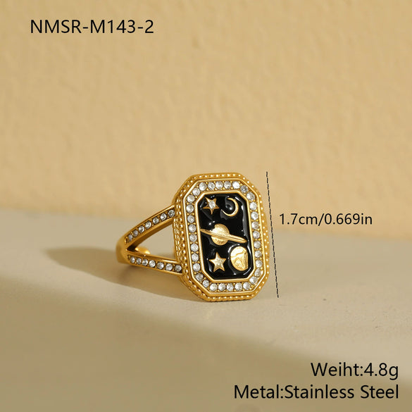 Wholesale Women's Jewelry Set Of Earrings And Ring Fashion Geometric Heart Water Drop Bell Pattern Stainless Steel 18K Electroplated