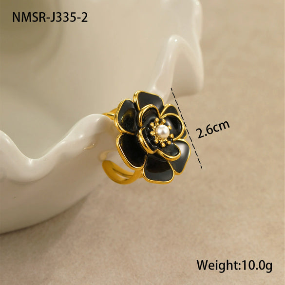 Wholesale Women's Jewelry Set Of Earrings And Ring Fashion Geometric Heart Water Drop Bell Pattern Stainless Steel 18K Electroplated