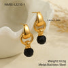 Wholesale Women's Jewelry Set Of Earrings And Ring Fashion Geometric Heart Water Drop Bell Pattern Stainless Steel 18K Electroplated