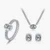 Wholesale Women's Jewelry Set S925 Silver Seiko Geometric Stars Sun Moon Clouds Universe Cuban Chain Ring Necklace Earrings
