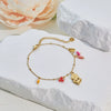 Wholesale Women's Jewelry Set Stainless Steel 18K Gold Electroplated Dopamine Style With Heart Drop Bell Geometric Patterns Necklace Bracelet Earring