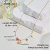 Wholesale Women's Jewelry Set Stainless Steel 18K Gold Electroplated Dopamine Style With Heart Drop Bell Geometric Patterns Necklace Bracelet Earring