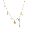 Wholesale Women's Jewelry Set Stainless Steel 18K Gold Electroplated With Heart Drop Bell Patterns Necklace Bracelet Earrings