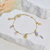 Wholesale Women's Jewelry Set Stainless Steel 18K Gold Electroplated With Heart Drop Bell Patterns Necklace Bracelet Earrings