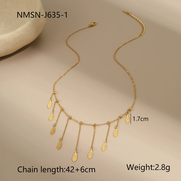 Wholesale Women's Jewelry Set Stainless Steel Titanium Steel Electroplated Heart Water Drop Bell Geometric Fashion Jewelry