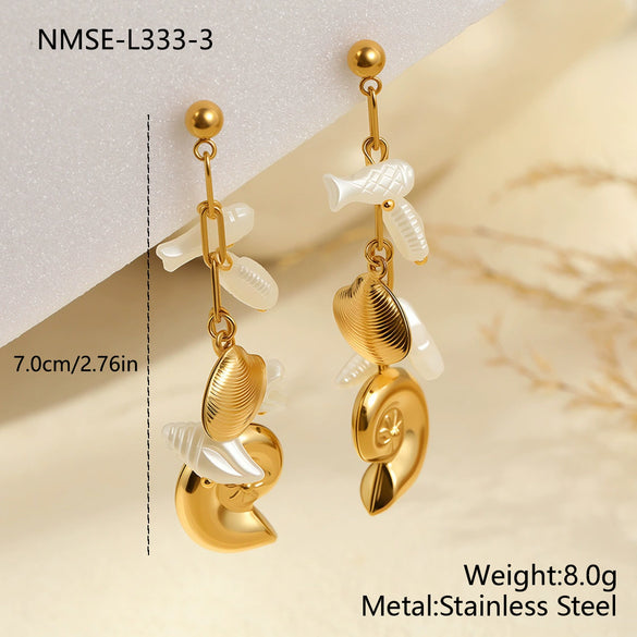 Wholesale Women's Jewelry Set Stainless Steel Titanium Steel Electroplated Heart Water Drop Bell Geometric Necklace Bracelet Earring