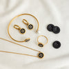 Wholesale Women's Jewelry Set Stainless Steel Titanium Steel Geometric Button Style Electroplated
