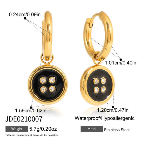 Wholesale Women's Jewelry Set Stainless Steel Titanium Steel Geometric Button Style Electroplated