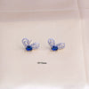 Wholesale Women's Jewelry Set Titanium Steel Flower Shaped With Sea Blue Gemstone Inlaid And Electroplating